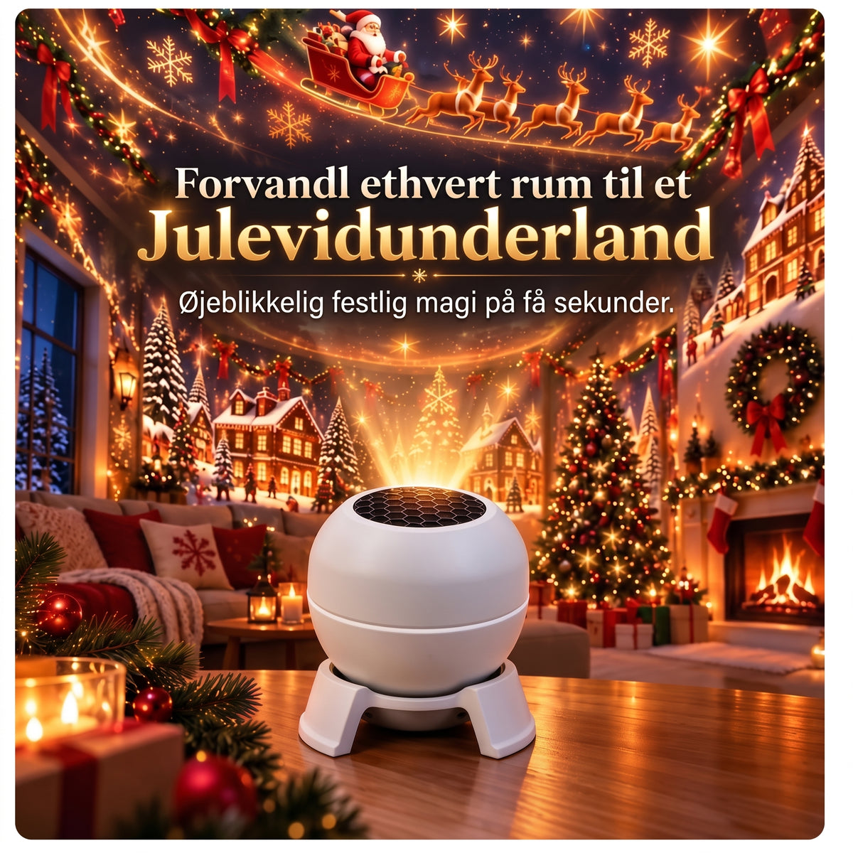 USB-juleprojektor til vægge og loft