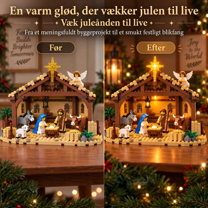 Julekrybbe byggesæt med byggeklodser