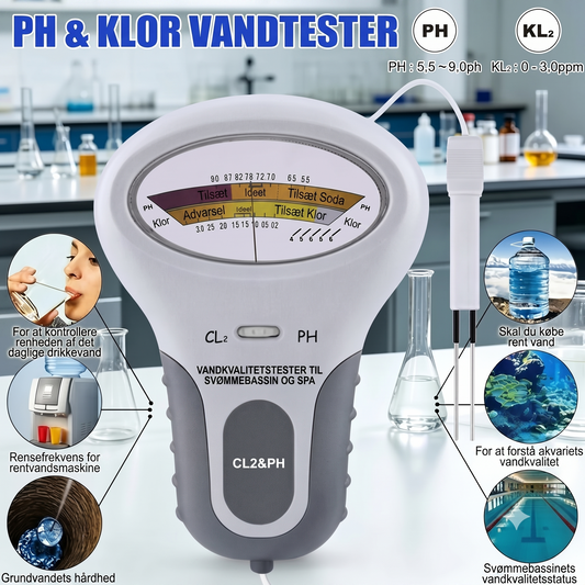 Digital swimmingpool-tester til pH og klor