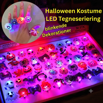 Sæt med 50 Halloween LED-ringe