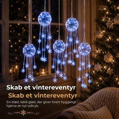 LED-julekugle med hængende snefnug