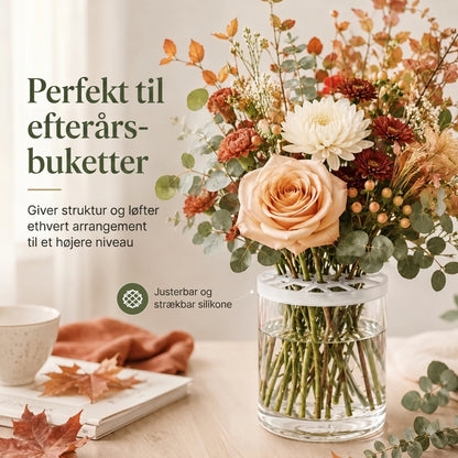 BlomFix strækbare silikone blomsterholdere, sæt med 4