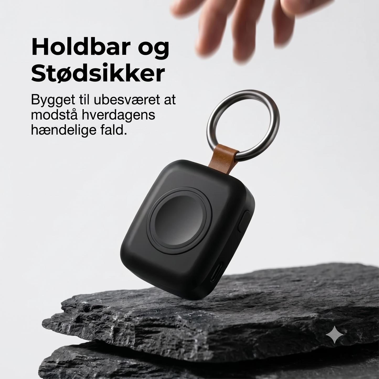 Kompakt magnetisk 1200 mAh smartwatch powerbank med nøglering
