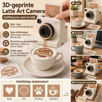 Retro Coffee Art Camera mekanisk latte skabelonprinter