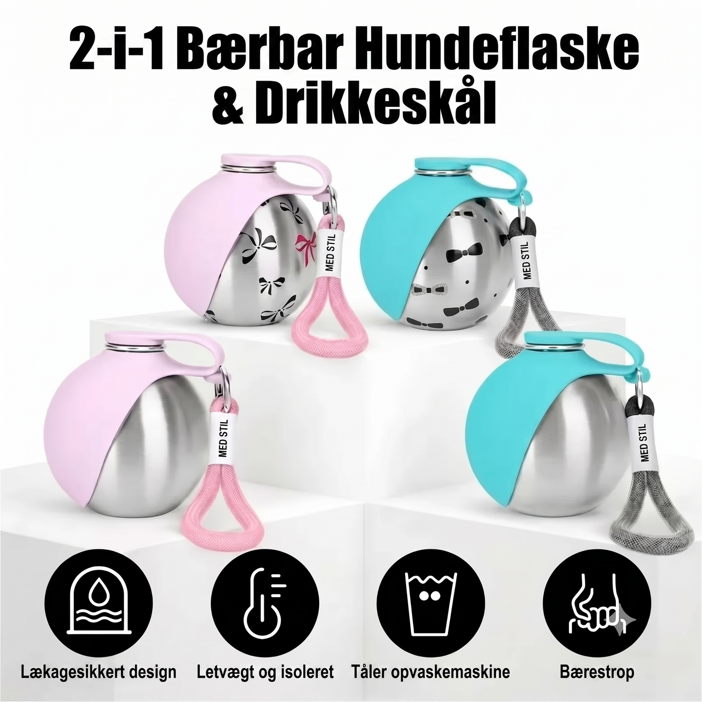 Lækagesikker drikkekop til kæledyr