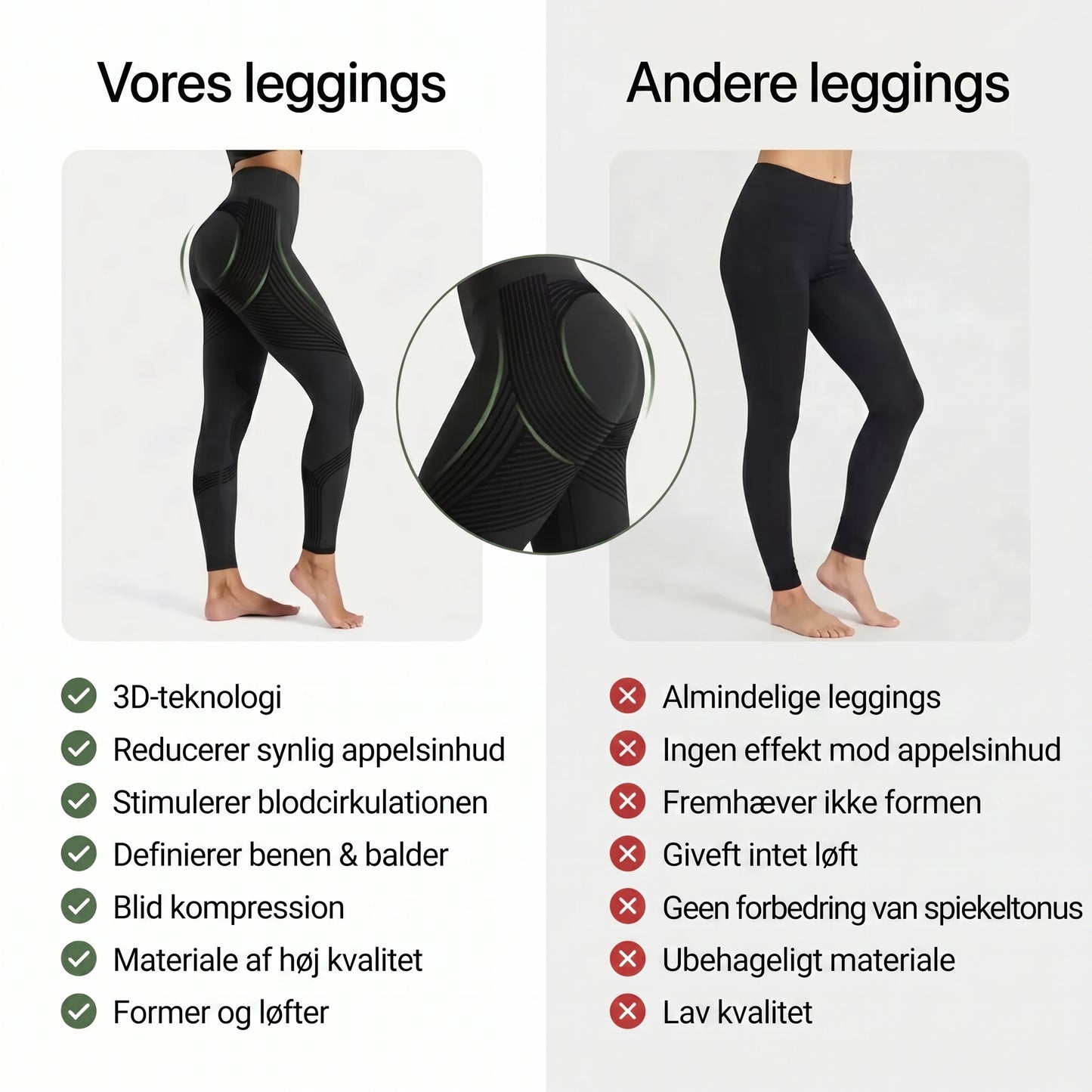 3D Sculpt leggings med formende pasform