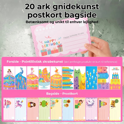 DIY regnbue skrabebilleder sæt med 35 stk.
