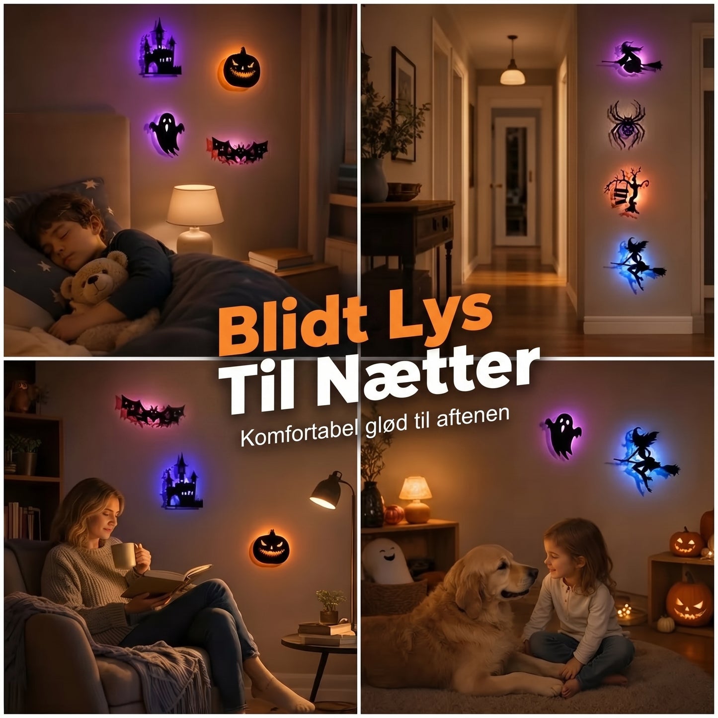 Selvlysende Halloween-vægklistermærker