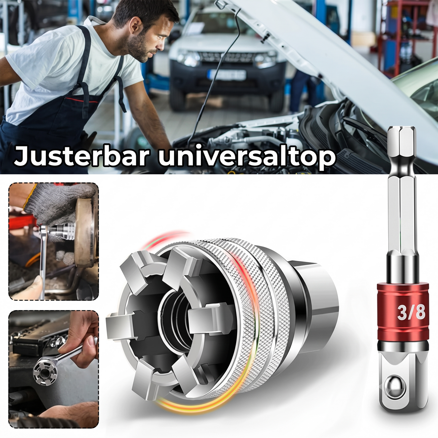 Universal justerbar topnøgle