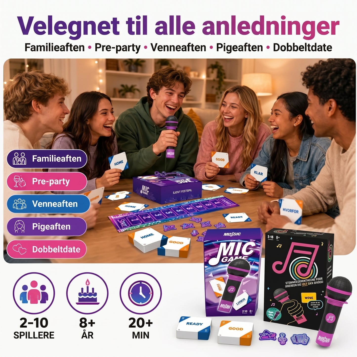 Music Mic Game-selskabsspil med mikrofon