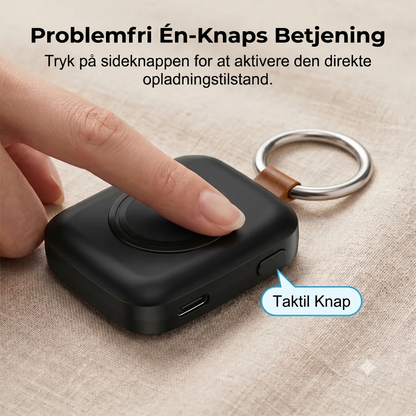 Kompakt magnetisk 1200 mAh smartwatch powerbank med nøglering