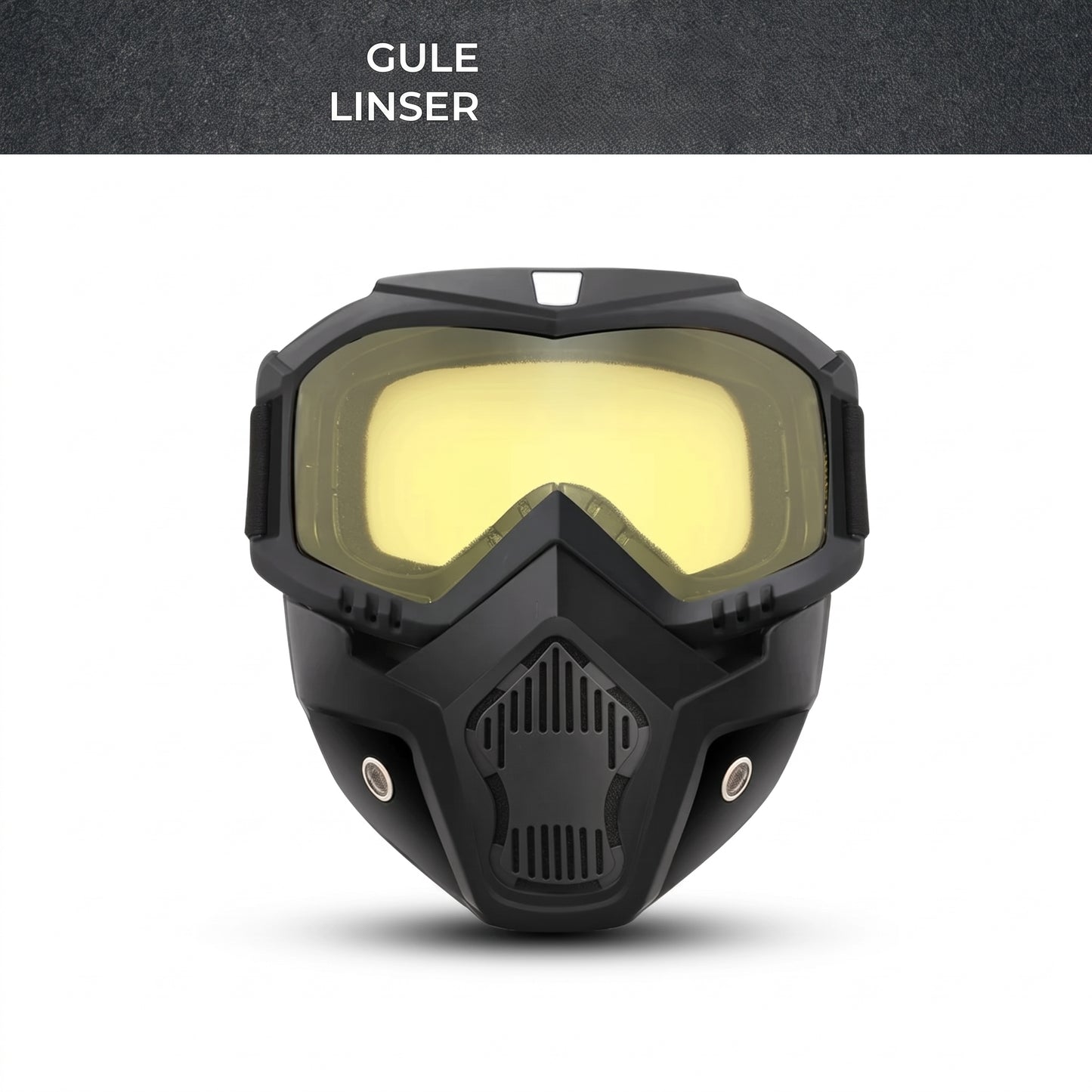 Helmaske med ridsefaste sportsbriller