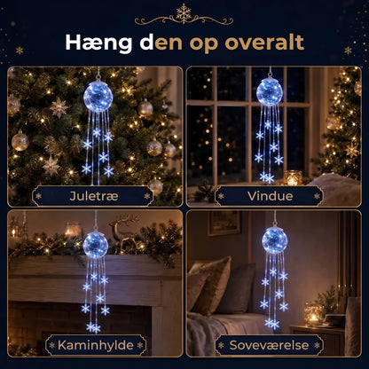 LED-julekugle med hængende snefnug