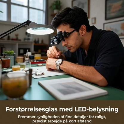 LED-forstørrelsesglas med justerbar holder