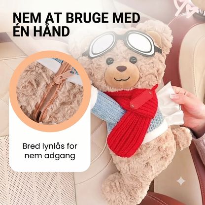 Blød bjørne-tissueholder til bil