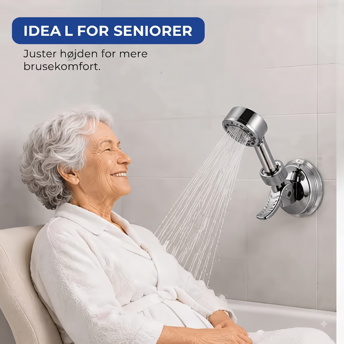 Brusehovedholder med sugekop