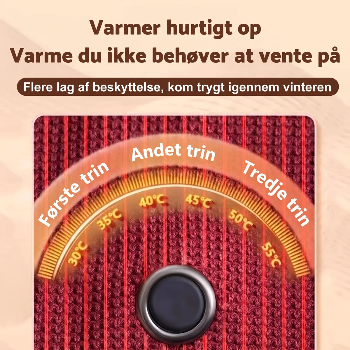 Bærbart elektrisk opvarmet halstørklæde