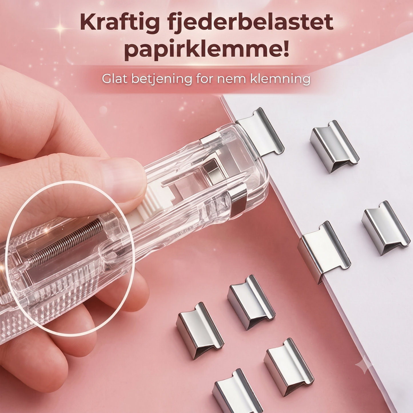 Bindeclypsmaskine med 50 clips