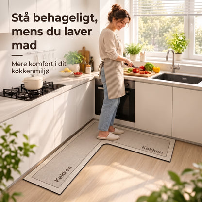 L-formet absorberende skridsikker køkkenmåtte