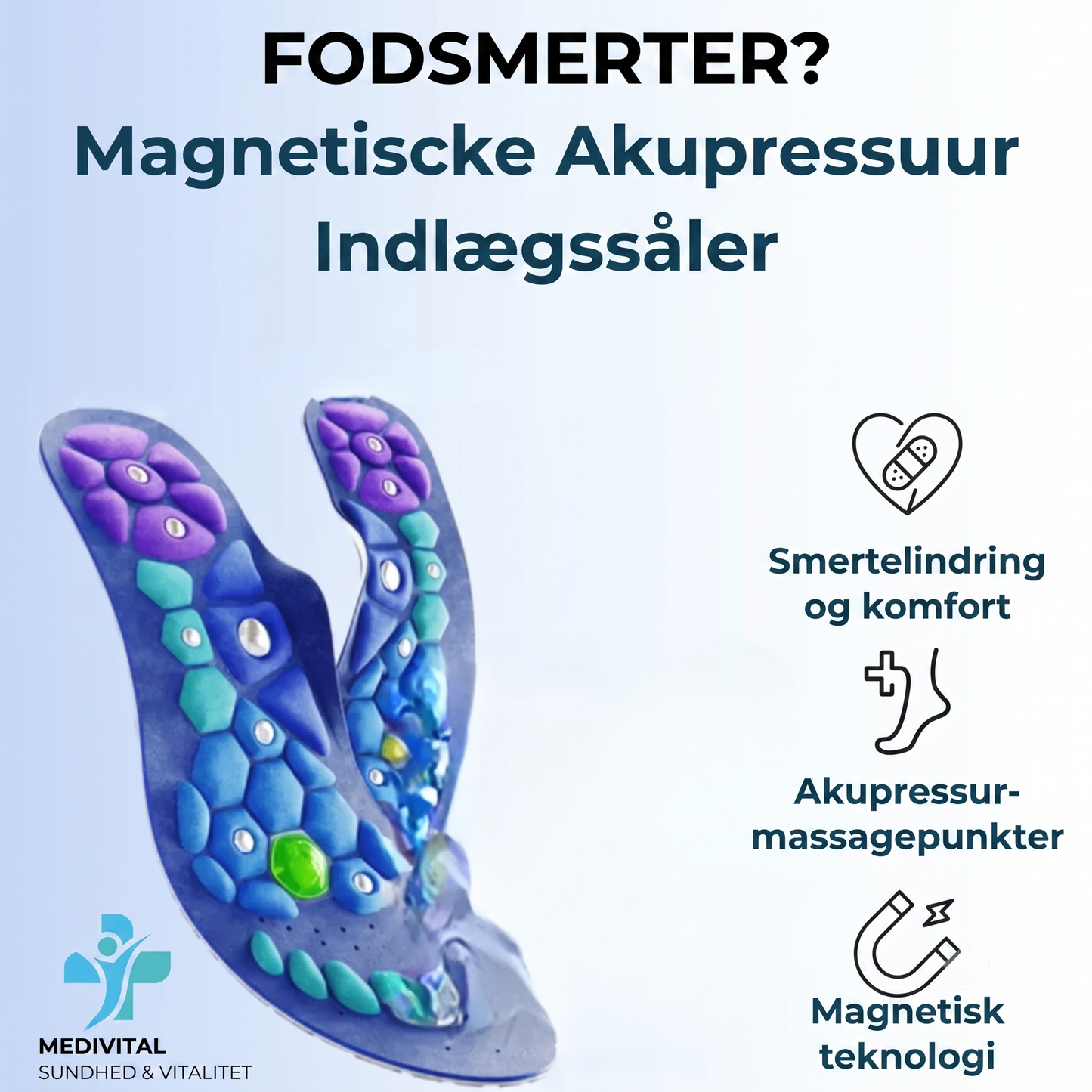 Medivital magnetiske akupressur-indlægssåler