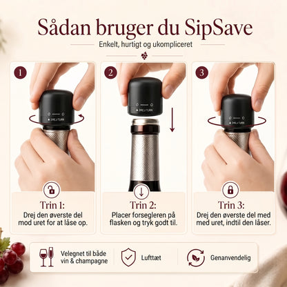 Flaskepropper til vin og champagne sæt med 4 stk.
