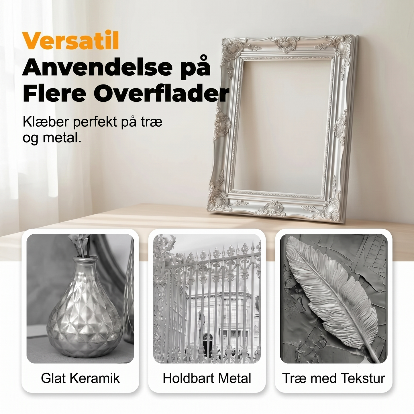 Metallisk sølvmaling til gør-det-selv-projekter