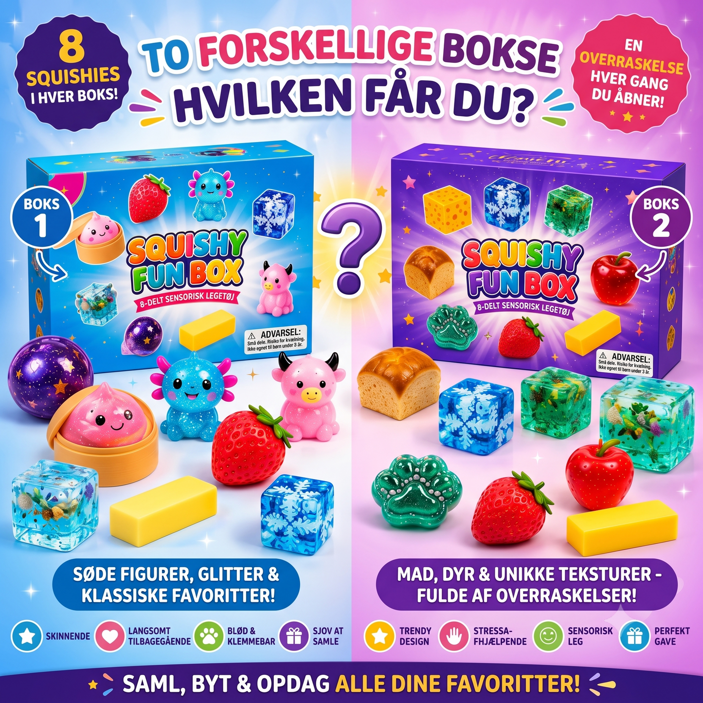 Squishy Fun Box mystery box med 8 squishies