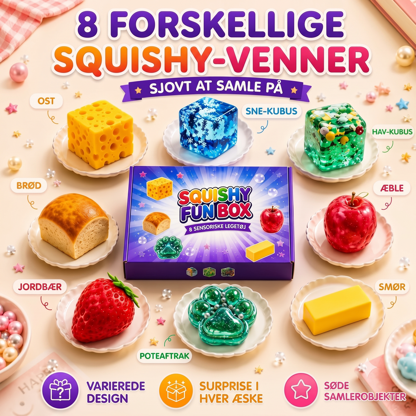 Squishy Fun Box mystery box med 8 squishies
