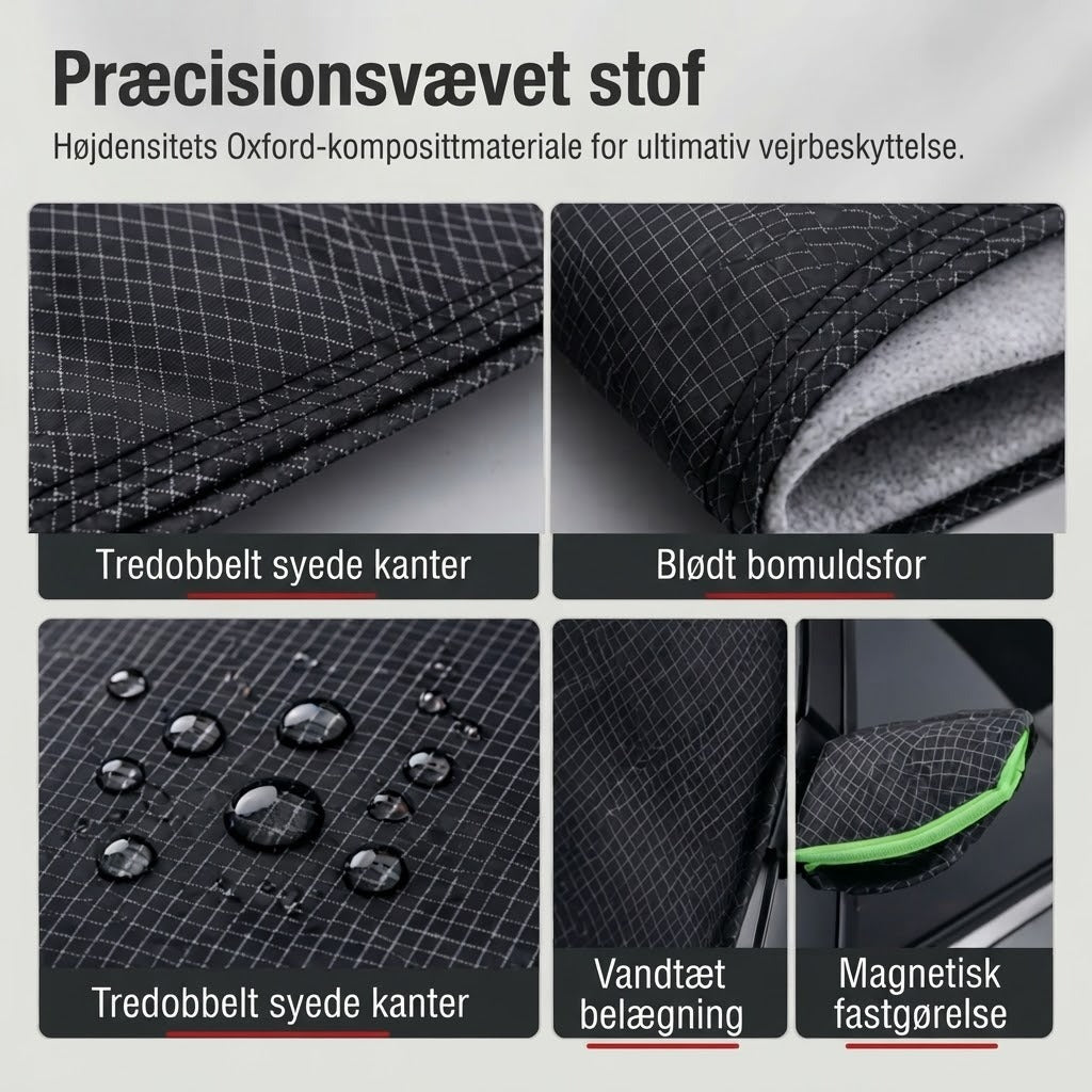 Magnetisk vandtæt forrudebeskytter mod sol og sne