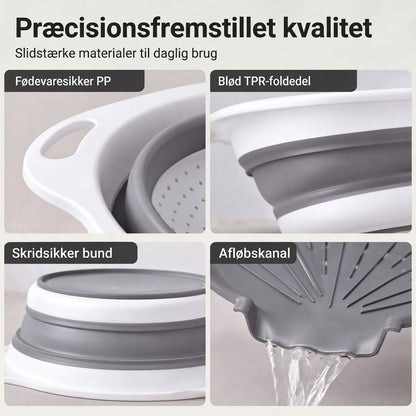 3-delt sammenklappeligt dørslagssæt med afdrypningsbakke
