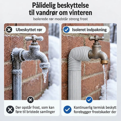 Selvklæbende rørisolering mod frost i udendørs vandrør