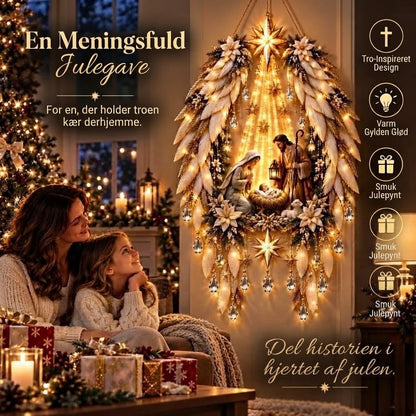 Lysende juledekoration med englevinger