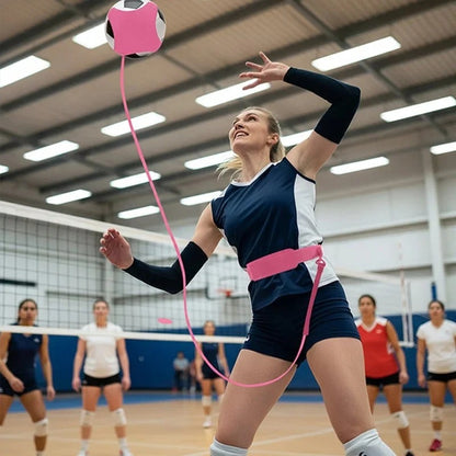 Volleyballtræner med hoftebælte og 2 håndtrænere