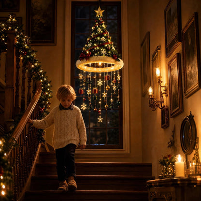 LED-julehue-lysekrone til juledekoration