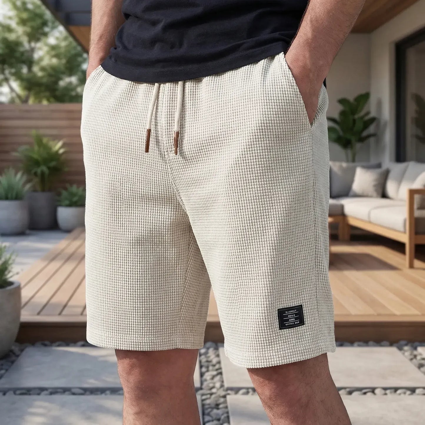 Herre sommershorts med elastisk talje