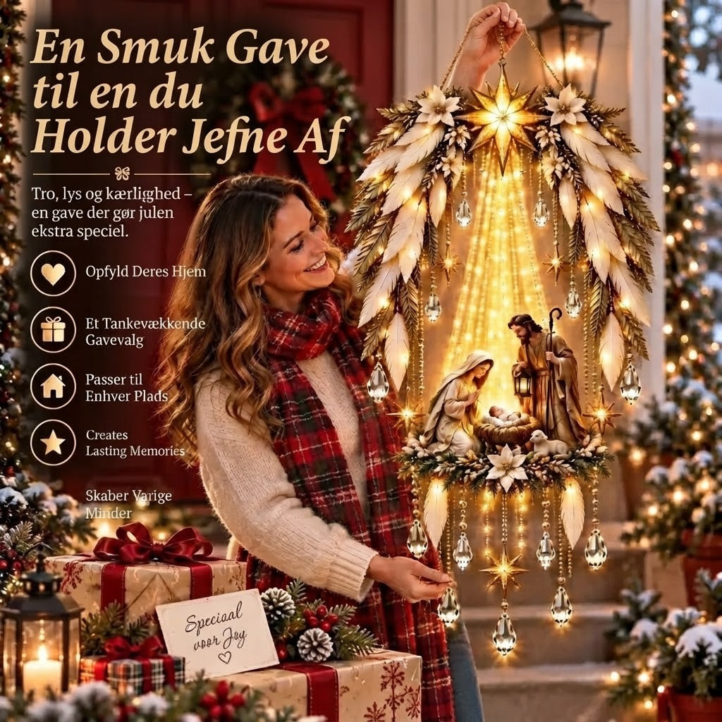 Lysende juledekoration med englevinger