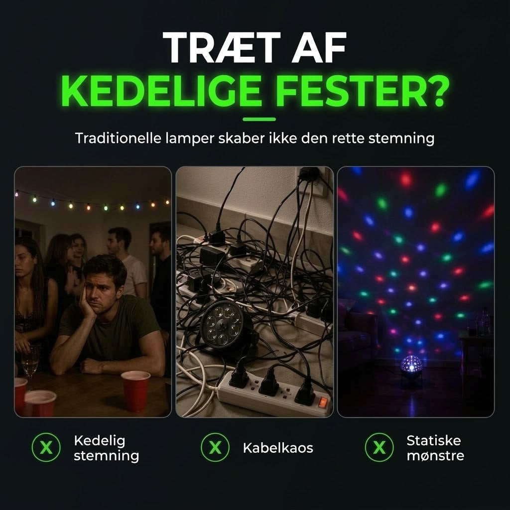 Genopladelig laserfestlampe med fjernbetjening