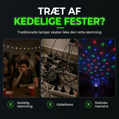 Genopladelig laserfestlampe med fjernbetjening