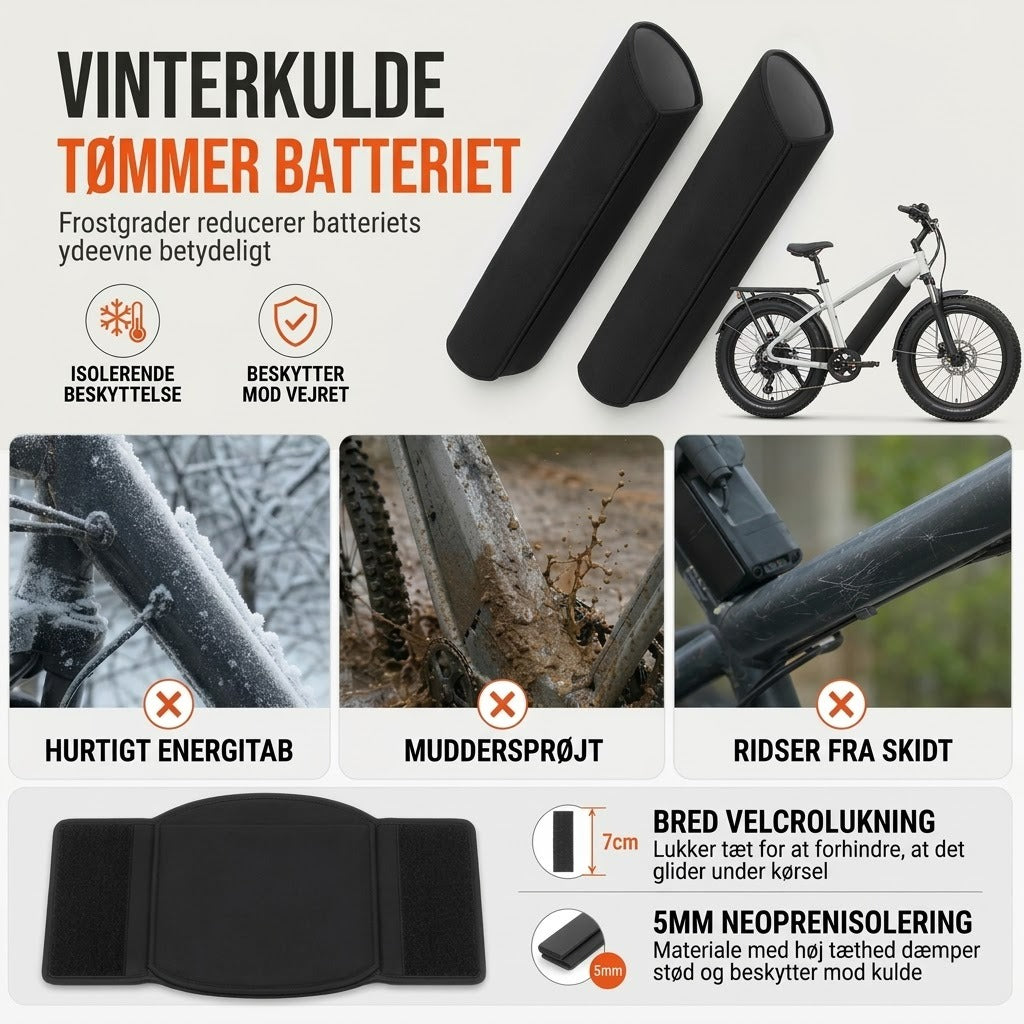 Termisk battericover til elcykel i 5 mm neopren