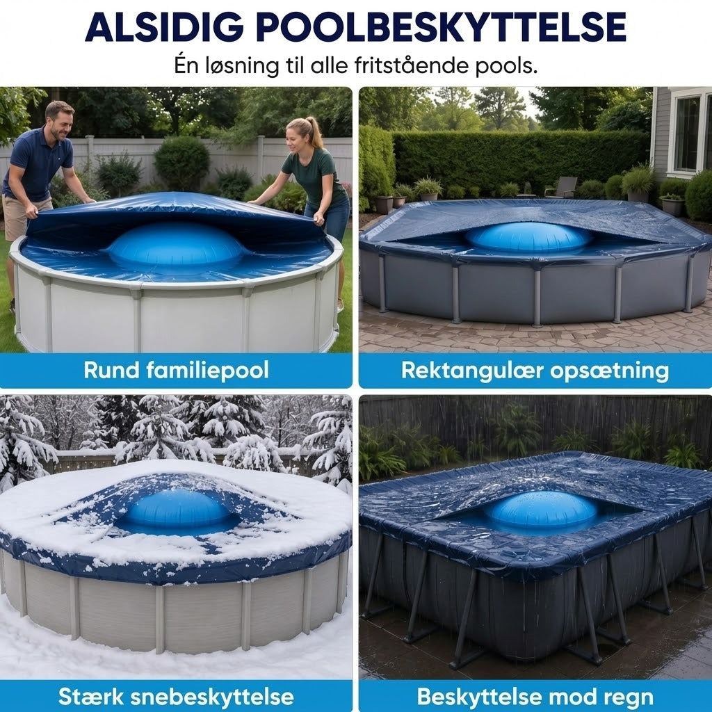 Rund oppustelig vinterpude til swimmingpools