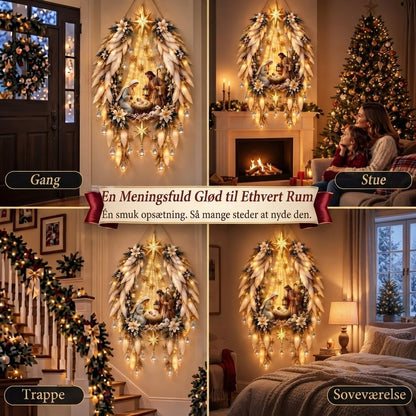 Lysende juledekoration med englevinger