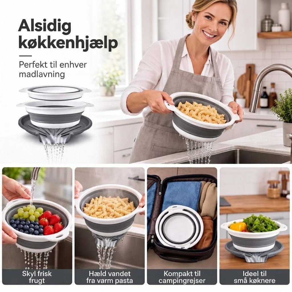 3-delt sammenklappeligt dørslagssæt med afdrypningsbakke