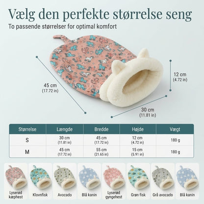 Varm halvlukket kæledyrsseng til katte og små hunde