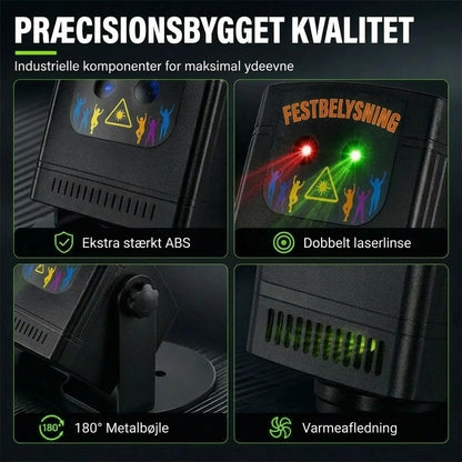 Genopladelig laserfestlampe med fjernbetjening
