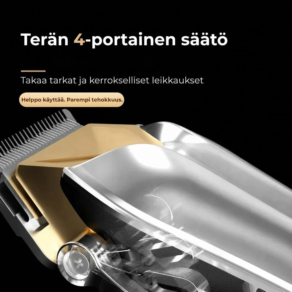 Professionel hårtrimmer med kulstofstålsklinger