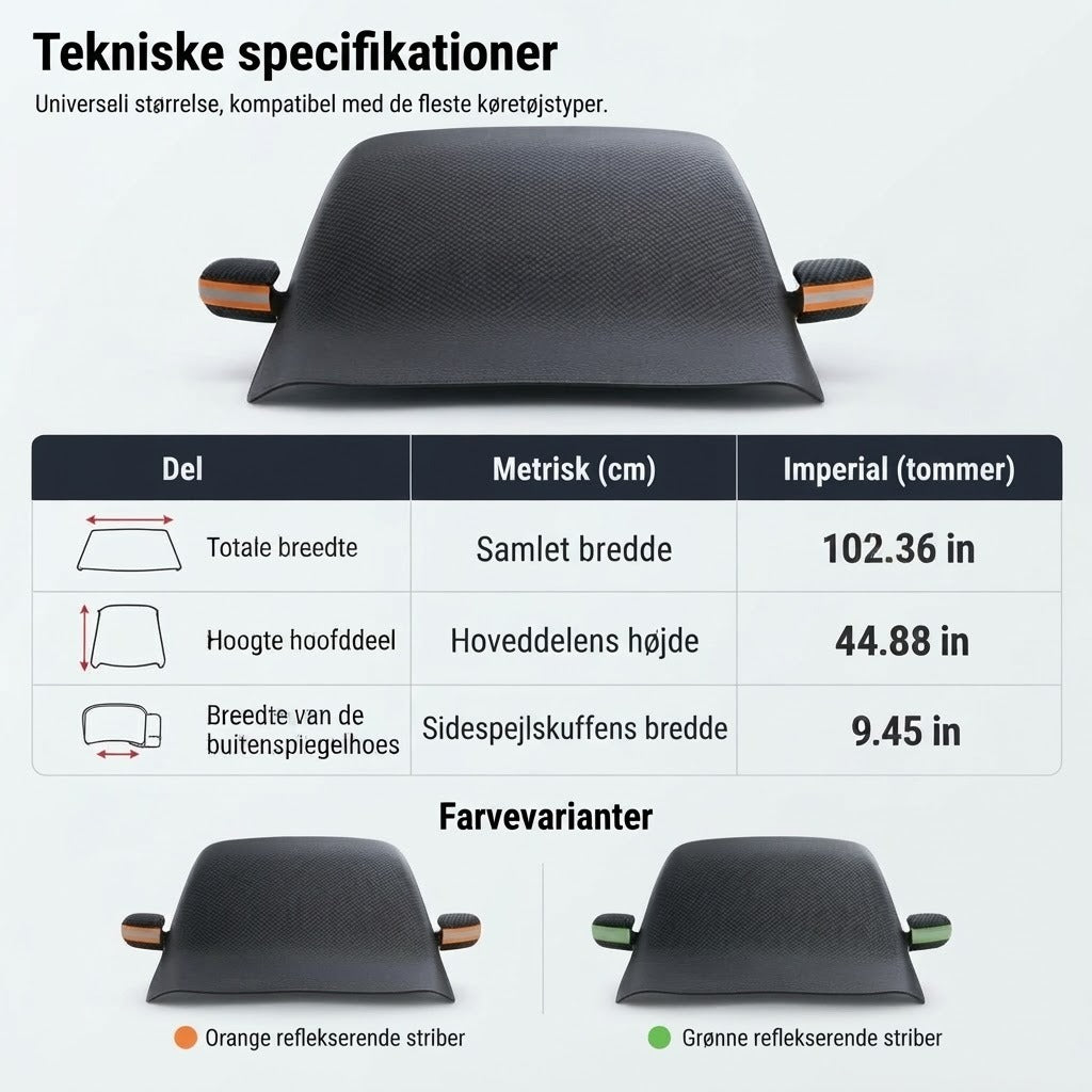Magnetisk vandtæt forrudebeskytter mod sol og sne