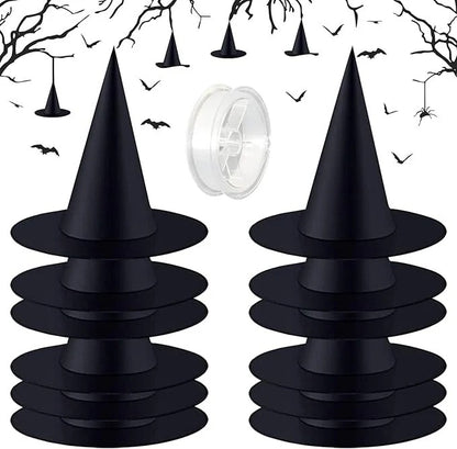 Svævende heksehatte til Halloween-dekoration