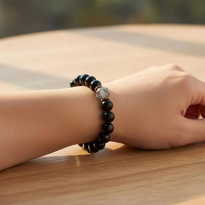 Beskyttende armbånd med obsidian og turmalin