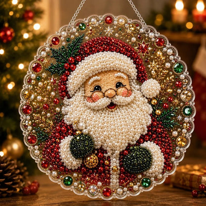 DIY-diamantkunst juleophæng med perler