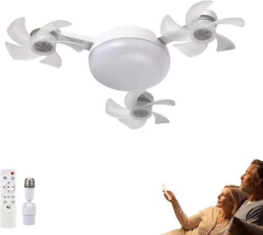 AirDrone loftsvifte med LED-belysning og fjernbetjening